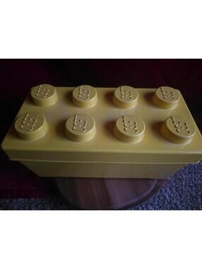 LEGO Storage Brick Case 8 Stud Large Yellow 14" x 8" Plastic Box Full With Legos